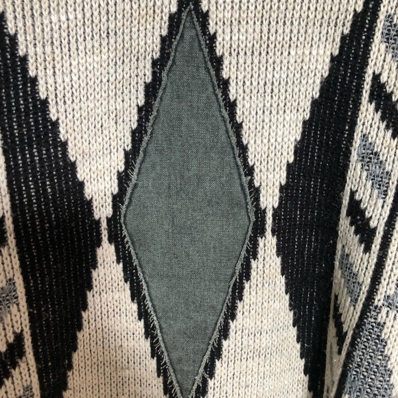 Vintage Geometric Cotton Blend Oversize Crewneck Grandpa Sweater Large - Picture 6 of 10